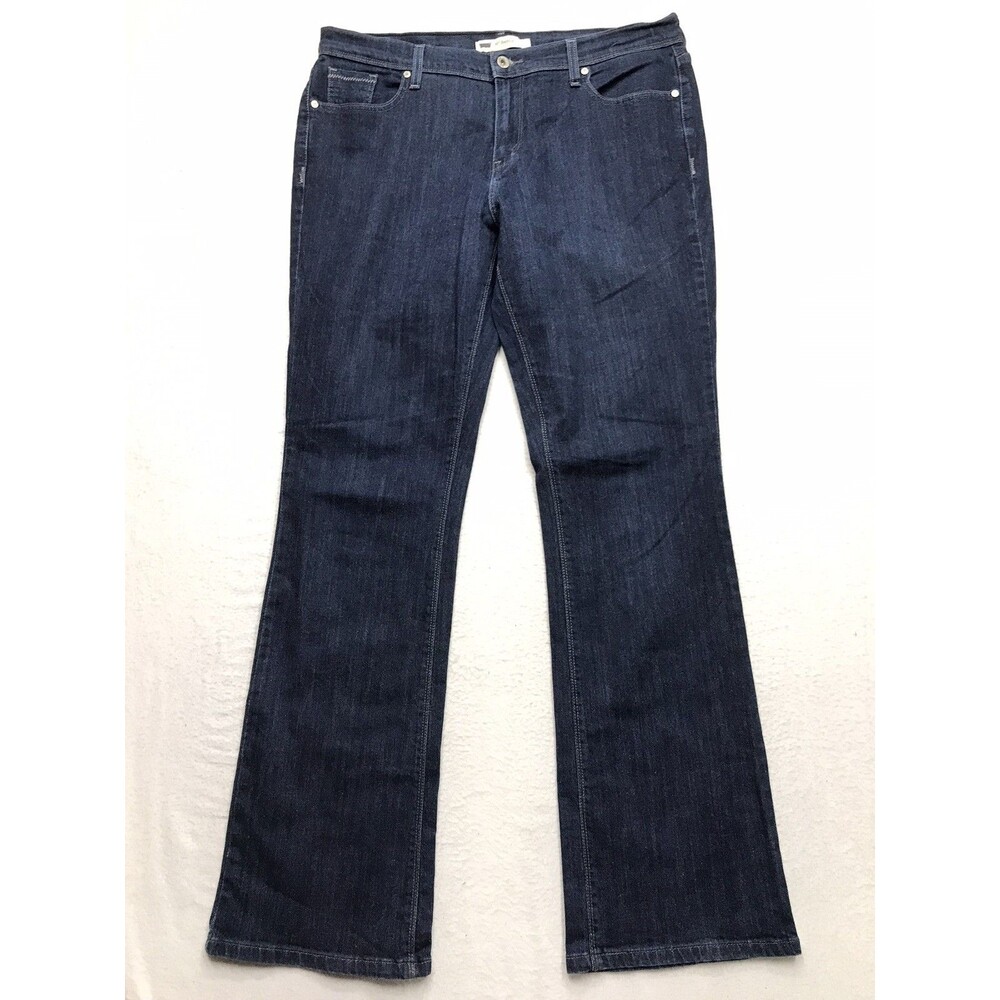 LEVIS 515 Bootcut Jeans Women 36x34 (32/34 tag) Dark Wash Stretch Western Flap